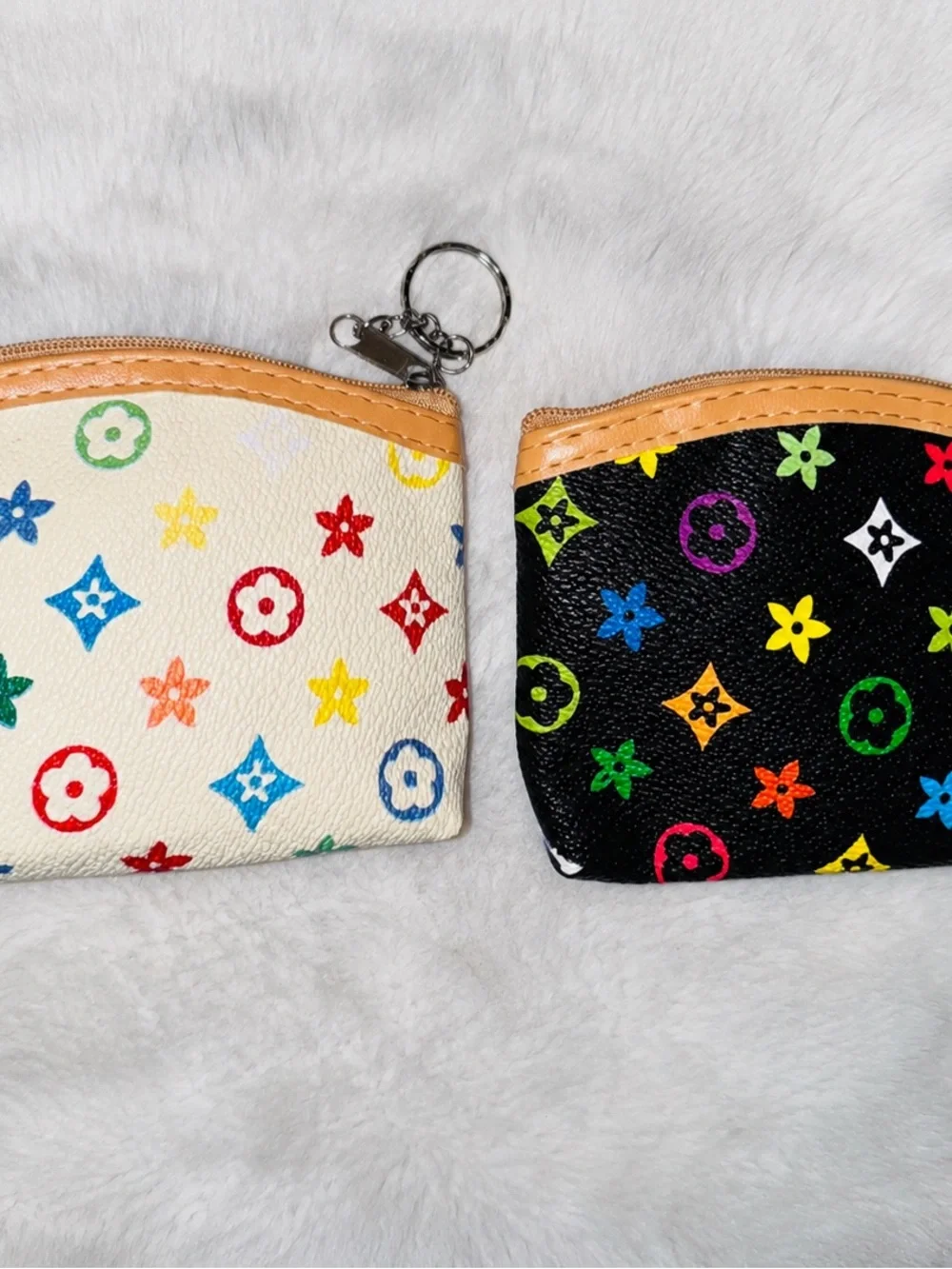2/ Multicolor Monogram Zip Pouch - Women's Wristlet Coin Purse